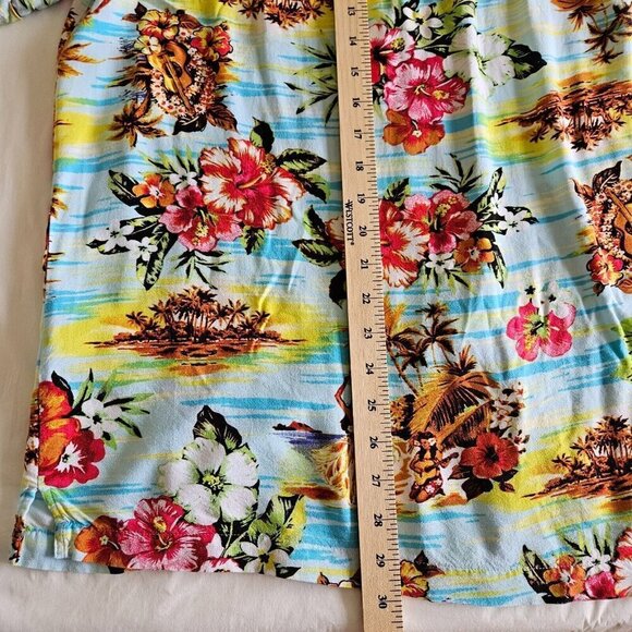 Springfield Shirt Mens L Hawaiian Floral Short Sleeve Button Up Shirt Beach Boho - Picture 7 of 16